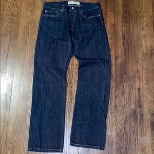Levi slim, straight dark jeans